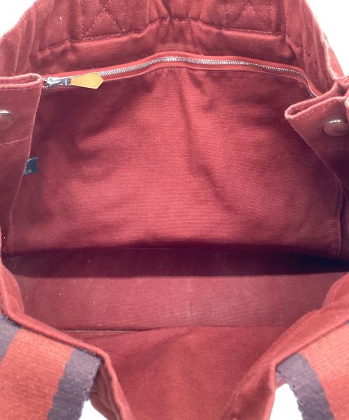 HERMES（エルメス）HERMES (エルメス) キャンバストートバッグ レッドの古着・服飾アイテム