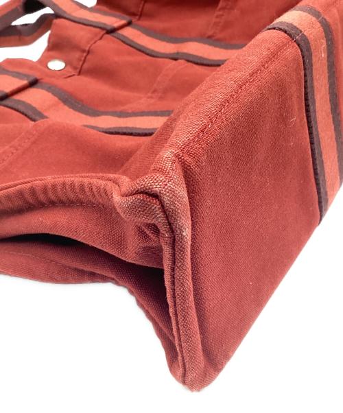 HERMES（エルメス）HERMES (エルメス) キャンバストートバッグ レッドの古着・服飾アイテム