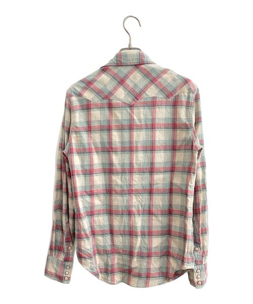 RRL（ダブルアールエル）RRL (ダブルアールエル) ウエスタンシャツ ピンク×ブルー サイズ:XSの古着・服飾アイテム