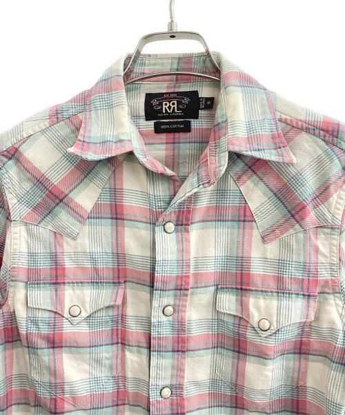 RRL（ダブルアールエル）RRL (ダブルアールエル) ウエスタンシャツ ピンク×ブルー サイズ:XSの古着・服飾アイテム