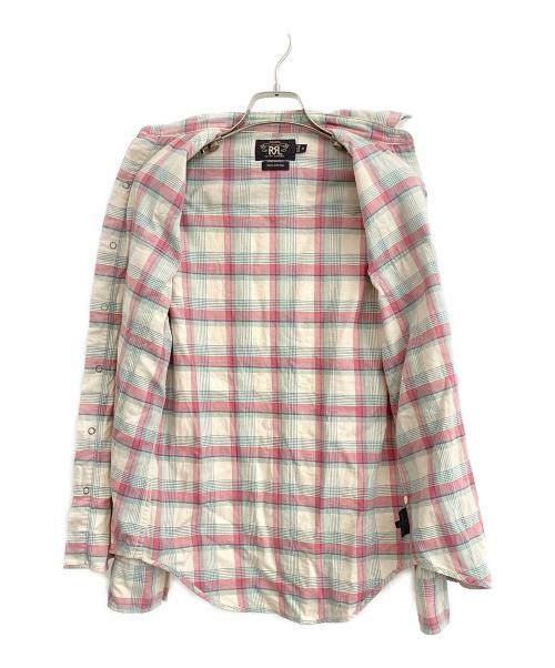 RRL（ダブルアールエル）RRL (ダブルアールエル) ウエスタンシャツ ピンク×ブルー サイズ:XSの古着・服飾アイテム