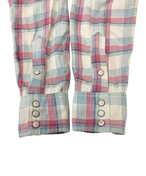 RRL（ダブルアールエル）RRL (ダブルアールエル) ウエスタンシャツ ピンク×ブルー サイズ:XSの古着・服飾アイテム