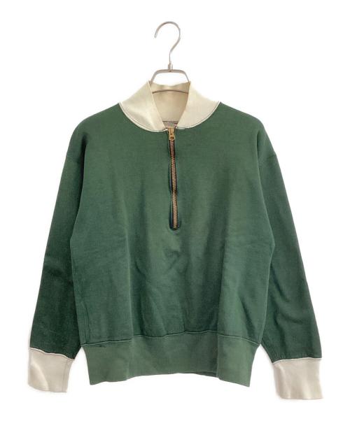 Champion（チャンピオン）Champion (チャンピオン) ハーフジップスウェット グリーン サイズ:Sの古着・服飾アイテム