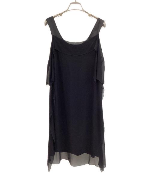MM6 Maison Margiela（エムエムシックスメゾンマルジェラ）MM6 Maison Margiela (エムエムシックスメゾンマルジェラ) バックプリーツノースリーブレーヨンチュニックワンピース ブラック サイズ:42の古着・服飾アイテム