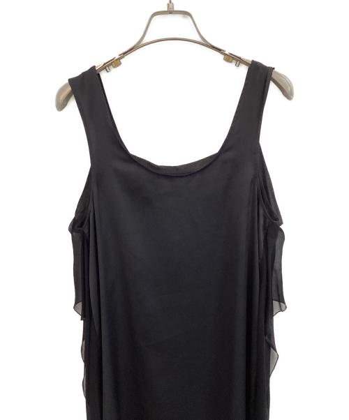 MM6 Maison Margiela（エムエムシックスメゾンマルジェラ）MM6 Maison Margiela (エムエムシックスメゾンマルジェラ) バックプリーツノースリーブレーヨンチュニックワンピース ブラック サイズ:42の古着・服飾アイテム