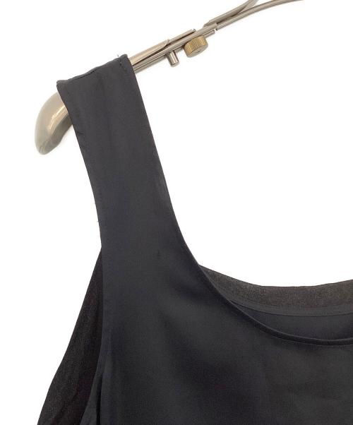 MM6 Maison Margiela（エムエムシックスメゾンマルジェラ）MM6 Maison Margiela (エムエムシックスメゾンマルジェラ) バックプリーツノースリーブレーヨンチュニックワンピース ブラック サイズ:42の古着・服飾アイテム