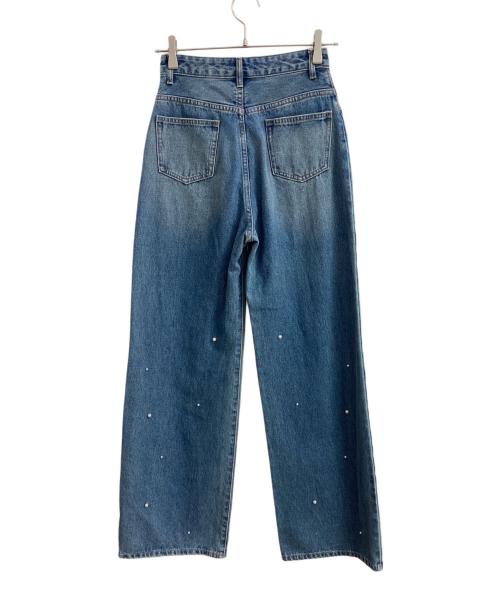 darich（ダーリッチ）darich (ダーリッチ) デニムパンツ　パールデザイン ブルー サイズ:Sの古着・服飾アイテム