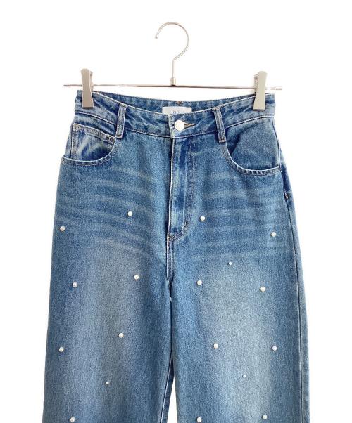 darich（ダーリッチ）darich (ダーリッチ) デニムパンツ　パールデザイン ブルー サイズ:Sの古着・服飾アイテム