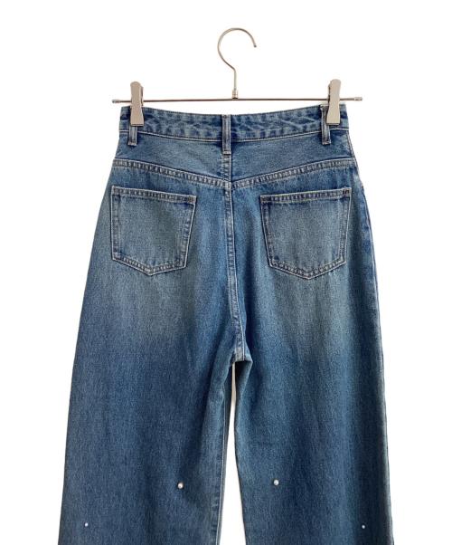 darich（ダーリッチ）darich (ダーリッチ) デニムパンツ　パールデザイン ブルー サイズ:Sの古着・服飾アイテム
