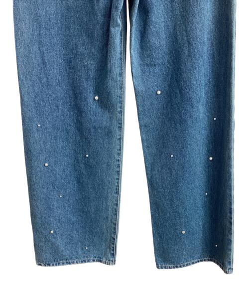 darich（ダーリッチ）darich (ダーリッチ) デニムパンツ　パールデザイン ブルー サイズ:Sの古着・服飾アイテム