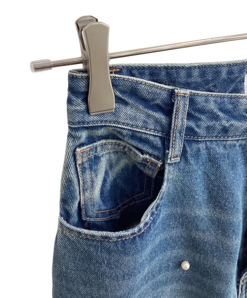 darich（ダーリッチ）darich (ダーリッチ) デニムパンツ　パールデザイン ブルー サイズ:Sの古着・服飾アイテム