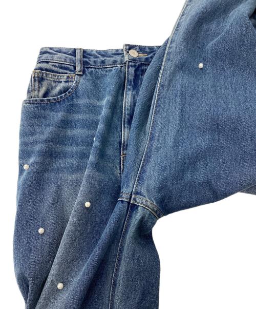 darich（ダーリッチ）darich (ダーリッチ) デニムパンツ　パールデザイン ブルー サイズ:Sの古着・服飾アイテム