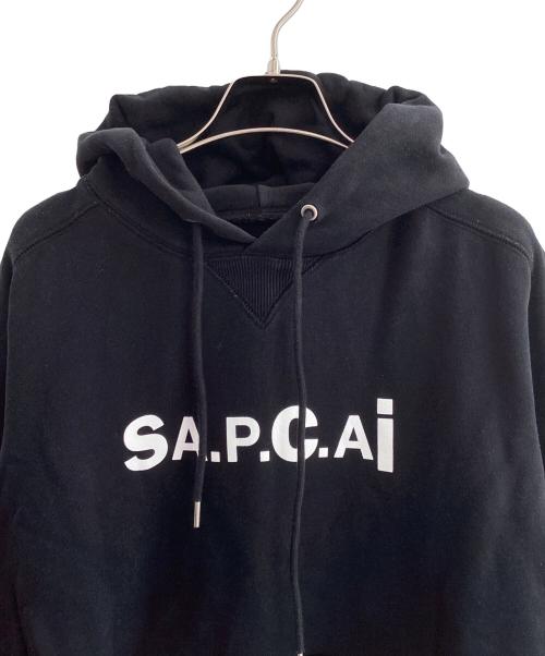 A.P.C.（アーペーセー）A.P.C. (アーペーセー) sacai (サカイ) プルオーバーパーカー ブラック サイズ:Lの古着・服飾アイテム