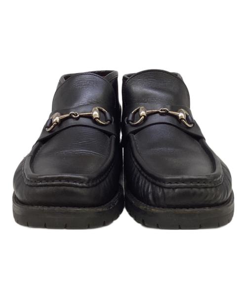 GUCCI（グッチ）GUCCI (グッチ) ホースビットレザーチャッカブーツ ブラック サイズ:42の古着・服飾アイテム