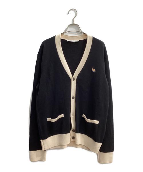 maison kitsune（メゾンキツネ）maison kitsune (メゾンキツネ) 薄手カーディガン ブラック サイズ:Lの古着・服飾アイテム