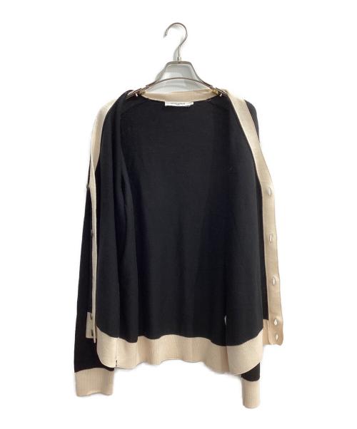 maison kitsune（メゾンキツネ）maison kitsune (メゾンキツネ) 薄手カーディガン ブラック サイズ:Lの古着・服飾アイテム