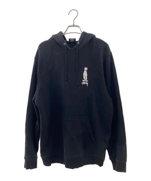 stussy（ステューシー）stussy (ステューシー) プルオーバーパーカー ブラック サイズ:Sの古着・服飾アイテム