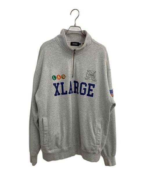 X-LARGE（エクストララージ）X-LARGE (エクストララージ) ホッケー ハーフジップスウェットシャツ グレー サイズ:Lの古着・服飾アイテム