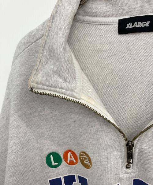 X-LARGE（エクストララージ）X-LARGE (エクストララージ) ホッケー ハーフジップスウェットシャツ グレー サイズ:Lの古着・服飾アイテム