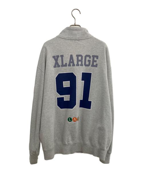 X-LARGE（エクストララージ）X-LARGE (エクストララージ) ホッケー ハーフジップスウェットシャツ グレー サイズ:Lの古着・服飾アイテム