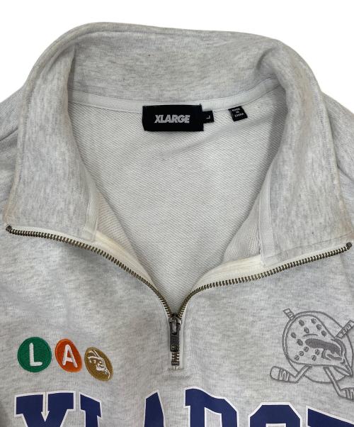 X-LARGE（エクストララージ）X-LARGE (エクストララージ) ホッケー ハーフジップスウェットシャツ グレー サイズ:Lの古着・服飾アイテム