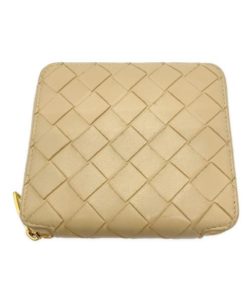 BOTTEGA VENETA（ボッテガベネタ）BOTTEGA VENETA (ボッテガベネタ) 2つ折り財布　イントレチャート ベージュの古着・服飾アイテム