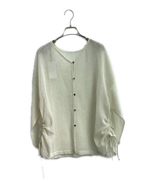 Vin（ヴィン）Vin (ヴィン) ラメメッシュサイドシャーリングシャツ アイボリー サイズ:38の古着・服飾アイテム