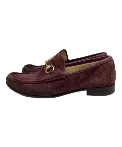 GUCCI（グッチ）GUCCI (グッチ) スエードローファー ワインレッド サイズ:26cmの古着・服飾アイテム
