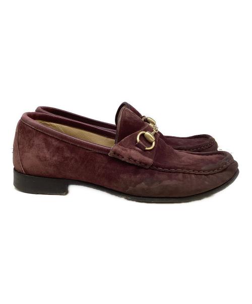 GUCCI（グッチ）GUCCI (グッチ) スエードローファー ワインレッド サイズ:26cmの古着・服飾アイテム