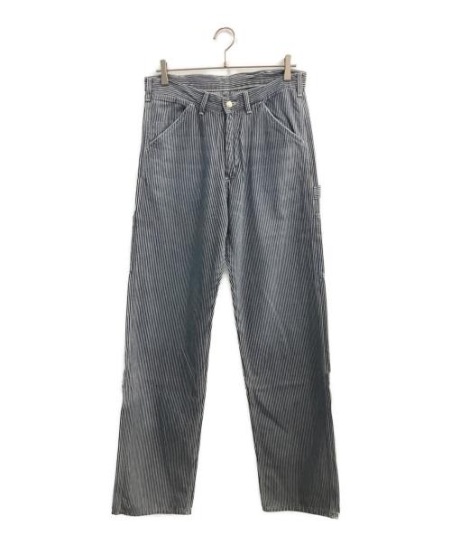 CarHartt（カーハート）CarHartt (カーハート) ヒッコリーペインターパンツ ブルー×ホワイト サイズ:W32の古着・服飾アイテム