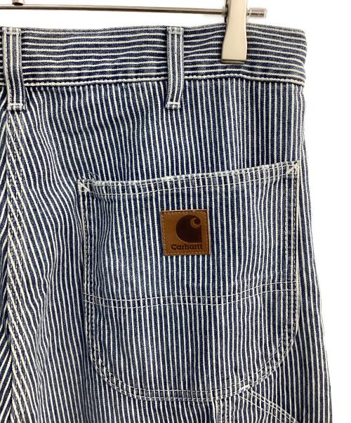 CarHartt（カーハート）CarHartt (カーハート) ヒッコリーペインターパンツ ブルー×ホワイト サイズ:W32の古着・服飾アイテム
