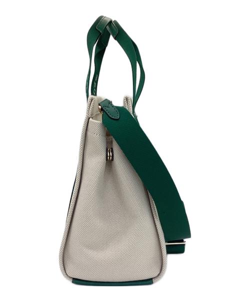 Kate Spade（ケイトスペード）Kate Spade (ケイトスペード) プレンティキャンバススモールトートバッグ ベージュ×グリーンの古着・服飾アイテム