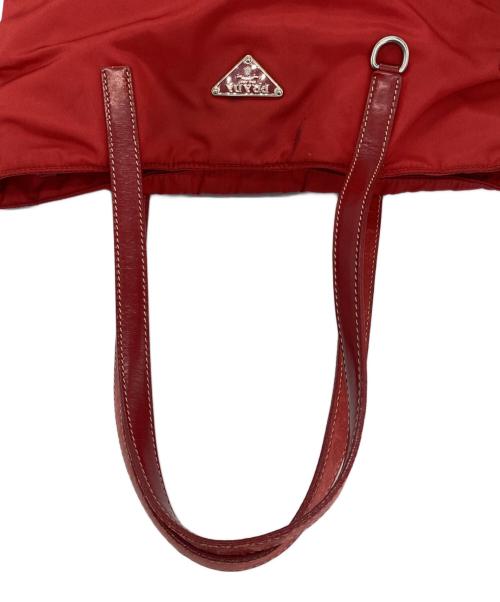 PRADA（プラダ）PRADA (プラダ) ナイロンハンドバッグ レッドの古着・服飾アイテム