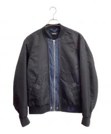 DIESEL（ディーゼル）の古着「デニム切替MA-1ジャケット」｜ブラック