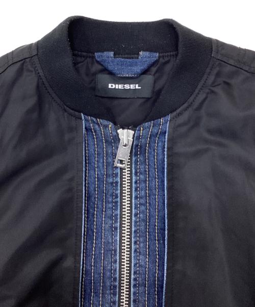 DIESEL（ディーゼル）DIESEL (ディーゼル) デニム切替MA-1ジャケット ブラック サイズ:XLの古着・服飾アイテム