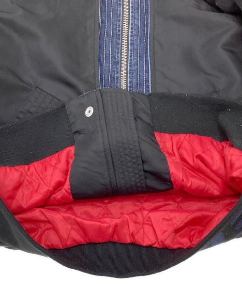 DIESEL（ディーゼル）DIESEL (ディーゼル) デニム切替MA-1ジャケット ブラック サイズ:XLの古着・服飾アイテム
