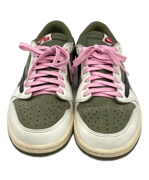 NIKE TRAVIS SCOTT（ナイキ トラビス スコット）NIKE TRAVIS SCOTT (ナイキ トラビス スコット) ローカットスニーカー　AIR JORDAN1 オリーブ×カーキ サイズ:27の古着・服飾アイテム