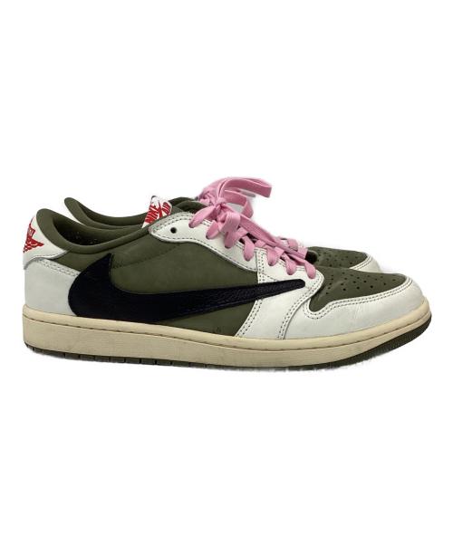 NIKE TRAVIS SCOTT（ナイキ トラビス スコット）NIKE TRAVIS SCOTT (ナイキ トラビス スコット) ローカットスニーカー　AIR JORDAN1 オリーブ×カーキ サイズ:27の古着・服飾アイテム