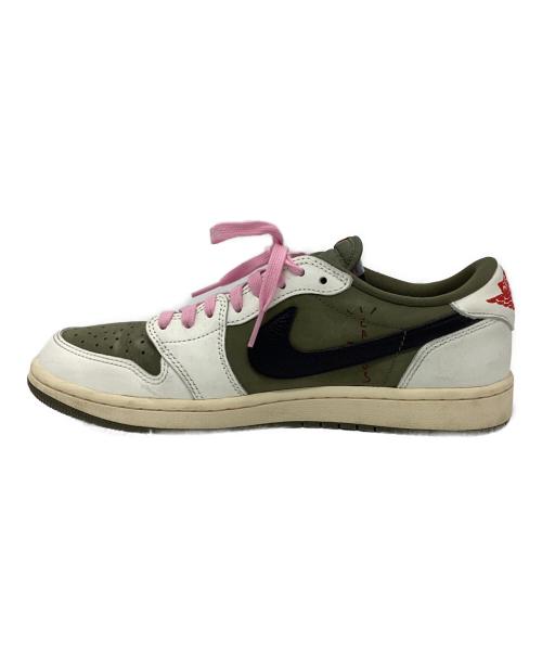 NIKE TRAVIS SCOTT（ナイキ トラビス スコット）NIKE TRAVIS SCOTT (ナイキ トラビス スコット) ローカットスニーカー　AIR JORDAN1 オリーブ×カーキ サイズ:27の古着・服飾アイテム