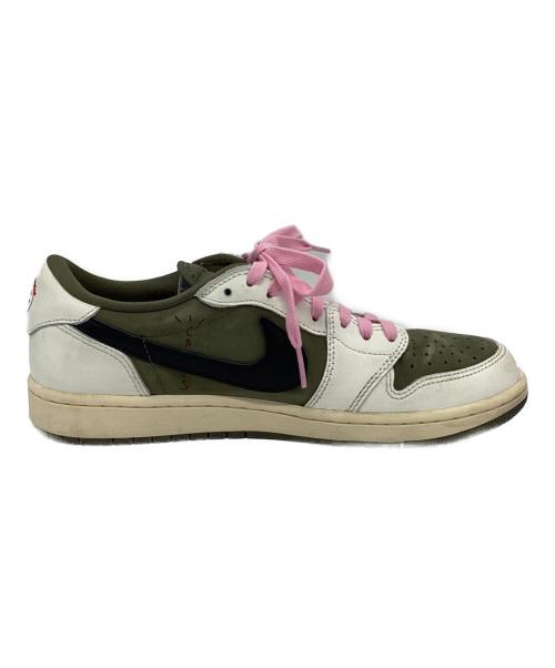 NIKE TRAVIS SCOTT（ナイキ トラビス スコット）NIKE TRAVIS SCOTT (ナイキ トラビス スコット) ローカットスニーカー　AIR JORDAN1 オリーブ×カーキ サイズ:27の古着・服飾アイテム