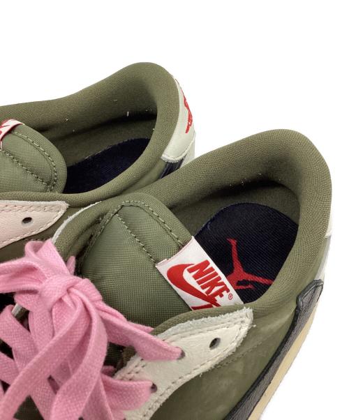 NIKE TRAVIS SCOTT（ナイキ トラビス スコット）NIKE TRAVIS SCOTT (ナイキ トラビス スコット) ローカットスニーカー　AIR JORDAN1 オリーブ×カーキ サイズ:27の古着・服飾アイテム