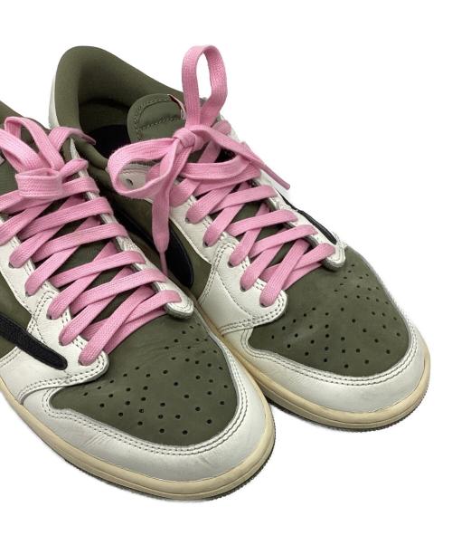 NIKE TRAVIS SCOTT（ナイキ トラビス スコット）NIKE TRAVIS SCOTT (ナイキ トラビス スコット) ローカットスニーカー　AIR JORDAN1 オリーブ×カーキ サイズ:27の古着・服飾アイテム