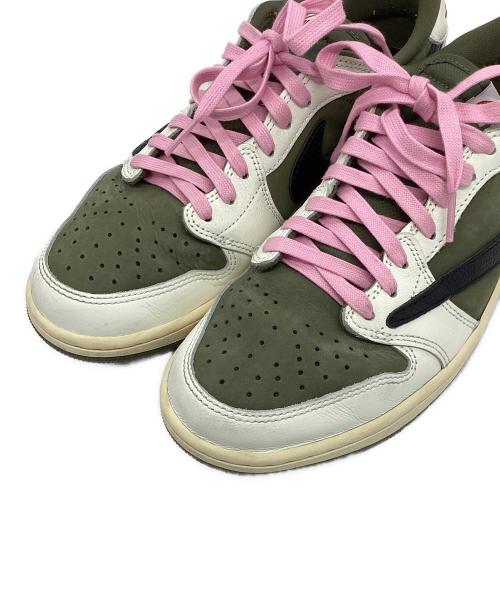 NIKE TRAVIS SCOTT（ナイキ トラビス スコット）NIKE TRAVIS SCOTT (ナイキ トラビス スコット) ローカットスニーカー　AIR JORDAN1 オリーブ×カーキ サイズ:27の古着・服飾アイテム