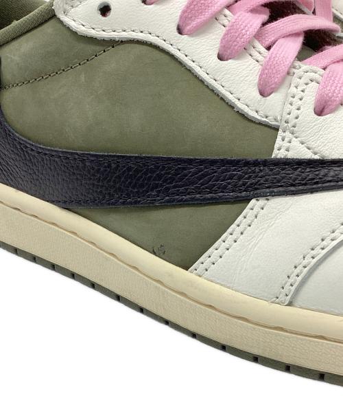 NIKE TRAVIS SCOTT（ナイキ トラビス スコット）NIKE TRAVIS SCOTT (ナイキ トラビス スコット) ローカットスニーカー　AIR JORDAN1 オリーブ×カーキ サイズ:27の古着・服飾アイテム