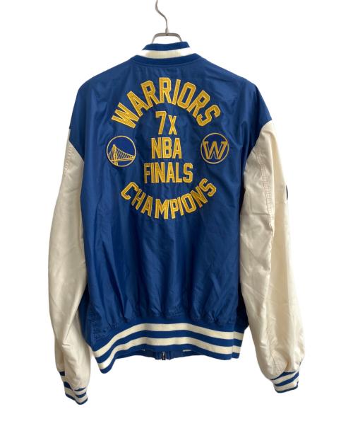ALPHA INDUSTRIES（アルファインダストリーズ）ALPHA INDUSTRIES (アルファインダストリーズ) New Era (ニューエラ) NBA (エヌビーエー) ボンバージャケット　L-2B Bomber Jacket ブルー×アイボリー サイズ:XLの古着・服飾アイテム