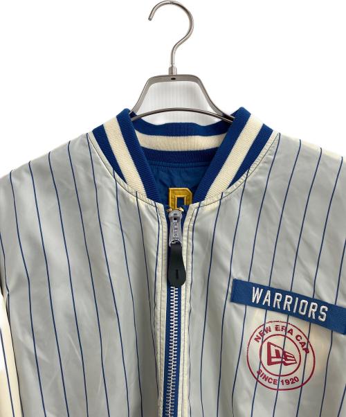 ALPHA INDUSTRIES（アルファインダストリーズ）ALPHA INDUSTRIES (アルファインダストリーズ) New Era (ニューエラ) NBA (エヌビーエー) ボンバージャケット　L-2B Bomber Jacket ブルー×アイボリー サイズ:XLの古着・服飾アイテム