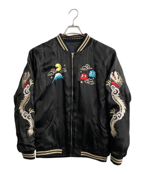 PAC-MAN（パックマン）PAC-MAN (パックマン) リバーシブルスカジャン ブラック サイズ:Lの古着・服飾アイテム