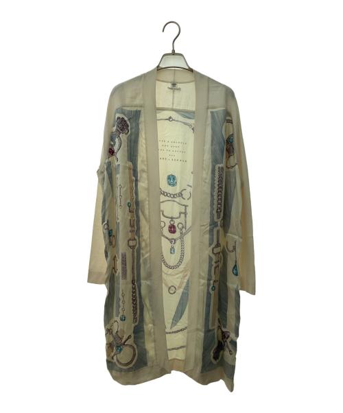 HERMES（エルメス）HERMES (エルメス) ツイルレーヌ ロングカーディガン ホワイト サイズ:Mの古着・服飾アイテム