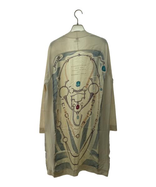 HERMES（エルメス）HERMES (エルメス) ツイルレーヌ ロングカーディガン ホワイト サイズ:Mの古着・服飾アイテム