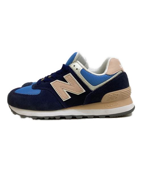 NEW BALANCE（ニューバランス）NEW BALANCE (ニューバランス) 574 ネイビー×ピンク サイズ:22.5の古着・服飾アイテム